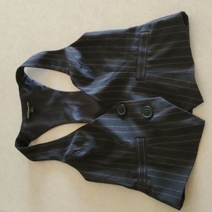 Express Design dark brown pinstripe vest, size 4